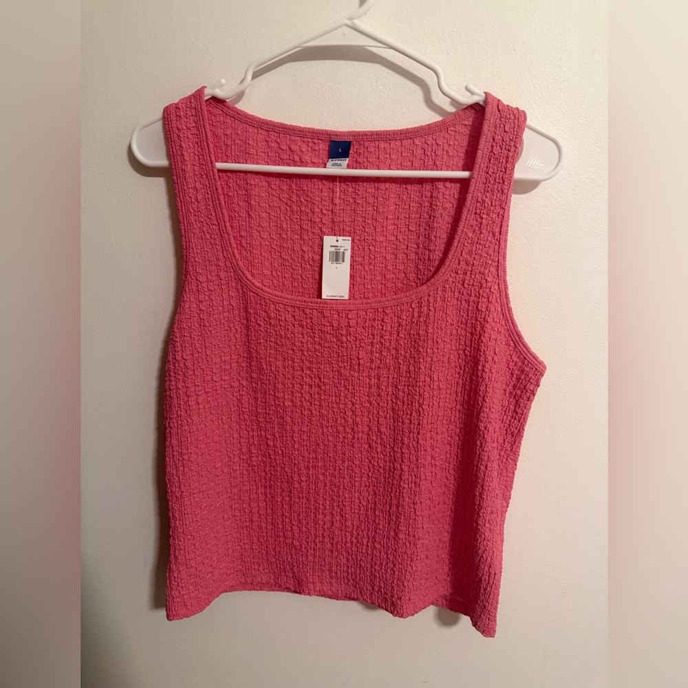 Old Navy Textured Pink Tank Top